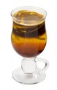 Coffee cocktail with liqueur, lemon and cinnamon Royalty Free Stock Photo