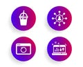 Coffee cocktail, Recovery internet and Networking icons set. Sound check sign. Vector Royalty Free Stock Photo