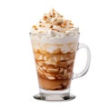 coffee cocktail with whipped cream, caramel and ice cream