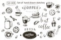 Coffee collection, hand drawn illustration. Vector illustration.