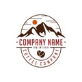 Coffee Company logo emblem with mountain design