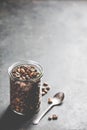 Coffee composition on dark background