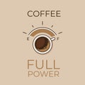 Coffee concept. Coffee power. Flat style, vector illustration.