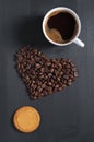 Coffee, cookie and heart Royalty Free Stock Photo