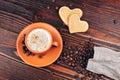 Coffee with cookies and coffee beans Royalty Free Stock Photo