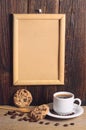 Coffee, cookies and empty frame