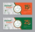 Coffee coupon discount template, Gift voucher, label, banner, advertisement Royalty Free Stock Photo