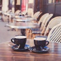 Coffee in cozy street cafe Royalty Free Stock Photo