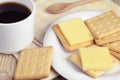 Coffee and cracker cookies with cheese Royalty Free Stock Photo