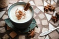 Coffee with Cream & Cinnamon Stick