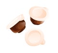 Coffee creamer portions, cartoon vector on white