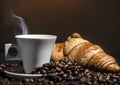 Coffee and croissant break Royalty Free Stock Photo