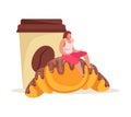 Coffee With Croissant Composition Royalty Free Stock Photo