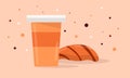 Coffee and croissant vector illustration