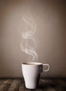 Coffee cup with abstract white steam Royalty Free Stock Photo