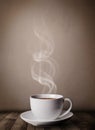 Coffee cup with abstract white steam Royalty Free Stock Photo