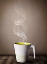 Coffee cup with abstract white steam Royalty Free Stock Photo