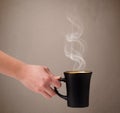 Coffee cup with abstract white steam Royalty Free Stock Photo