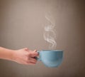 Coffee cup with abstract white steam Royalty Free Stock Photo
