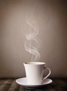 Coffee cup with abstract white steam Royalty Free Stock Photo