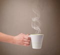 Coffee cup with abstract white steam Royalty Free Stock Photo