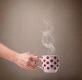 Coffee cup with abstract white steam Royalty Free Stock Photo