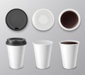 coffee cup assortment top view collection. Royalty Free Stock Photo