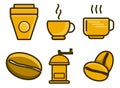 coffee cup bean set vector illustration Royalty Free Stock Photo