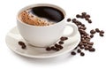 Coffee cup and beans Royalty Free Stock Photo