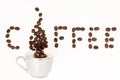 Coffee Cup Beans Background Royalty Free Stock Photo