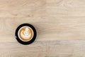 Coffee Cup - Coffee in a black cup Top view and Space Royalty Free Stock Photo