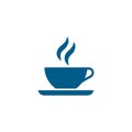 Coffee Cup Blue Icon On White Background. Blue Flat Style Vector Illustration Royalty Free Stock Photo