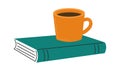 Coffee cup on book flat icon Royalty Free Stock Photo