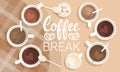 Coffee Cup Break Breakfast Drink Beverage Top View