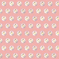 Coffee cup brick seamless repetitive pattern on solid blossom pink background Royalty Free Stock Photo