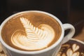 Coffee cup Cappuccino Rosetta Latte art Cafe menu Royalty Free Stock Photo