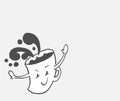 Coffee cup cartoon character - happy smiling