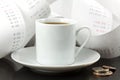 Coffee Cup, Change and Adding Tape Royalty Free Stock Photo