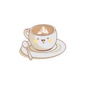 Coffee cup character cute cartoon kawaii