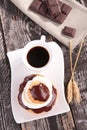 Coffee cup and choux pastry