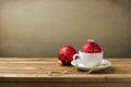 Coffee cup with Christmas decorations Royalty Free Stock Photo