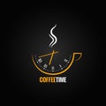 Coffee cup clock time concept background