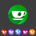 Coffee cup coffee bean icon flat web sign symbol logo label set Royalty Free Stock Photo