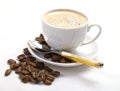 Coffee Cup. Coffee Beans on wite Royalty Free Stock Photo