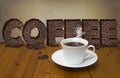 Coffee cup with coffee sign Royalty Free Stock Photo