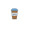 Coffee cup in color brown Royalty Free Stock Photo