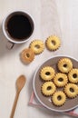 Coffee in cup and cookies