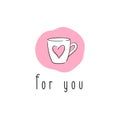 Coffee cup cute logo design for you