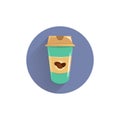 Coffee cup design element for illustration. flat icon