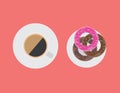 Coffee cup and donuts vector